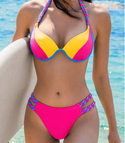 Solid Color Underwire Bikini