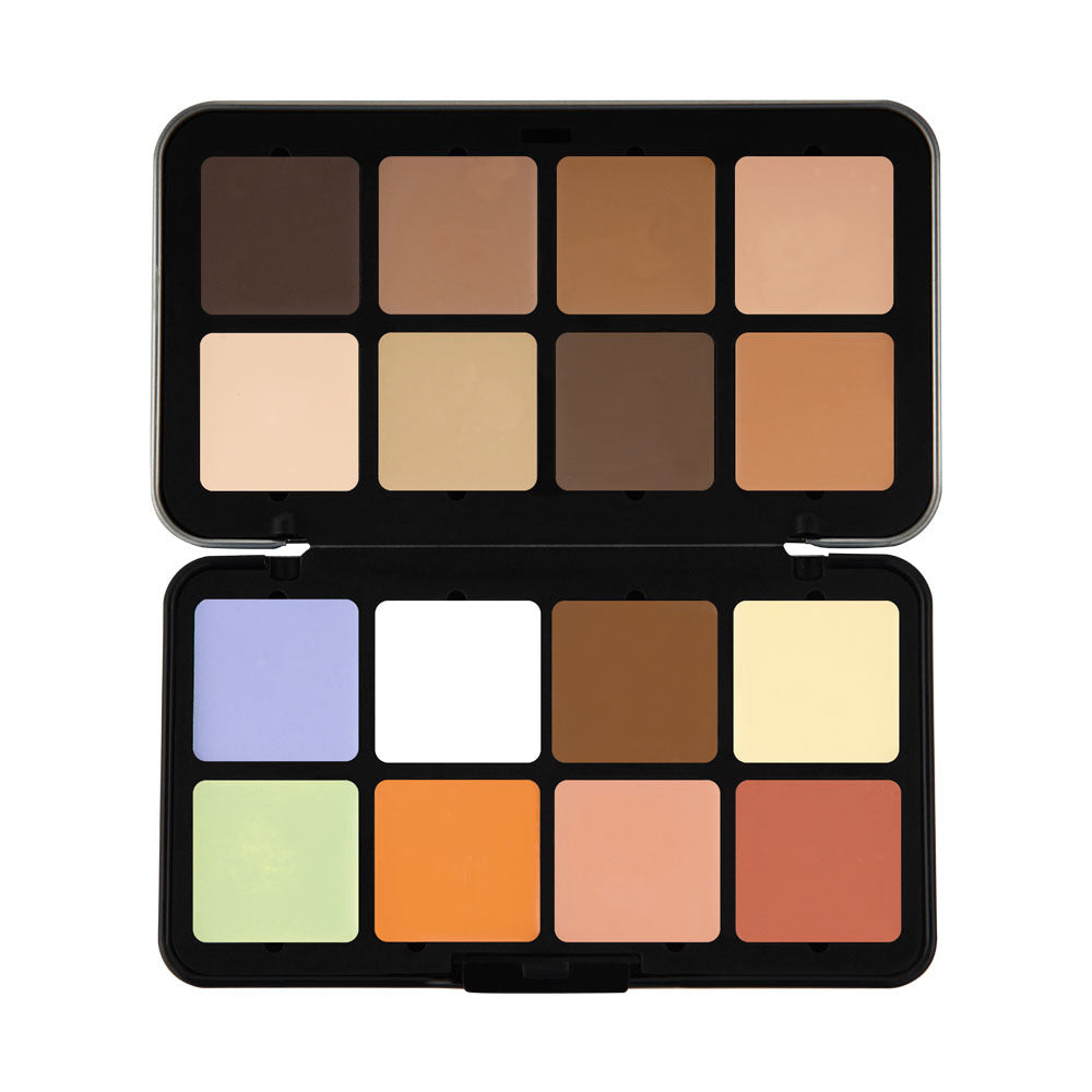 16-Color Metal Box Concealer & Contour Palette - Matte Finish