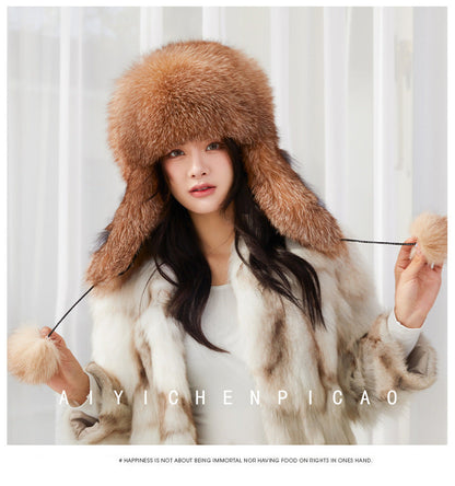 Warm Fox Fur Ear Flap Hat - Winter Fashion Trend