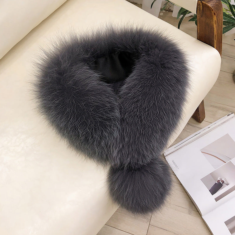 Warm Fox Fur Scarf - Winter Accessory