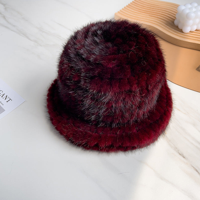 Elegant Mink Fur Beret - Winter Fashion Accessory