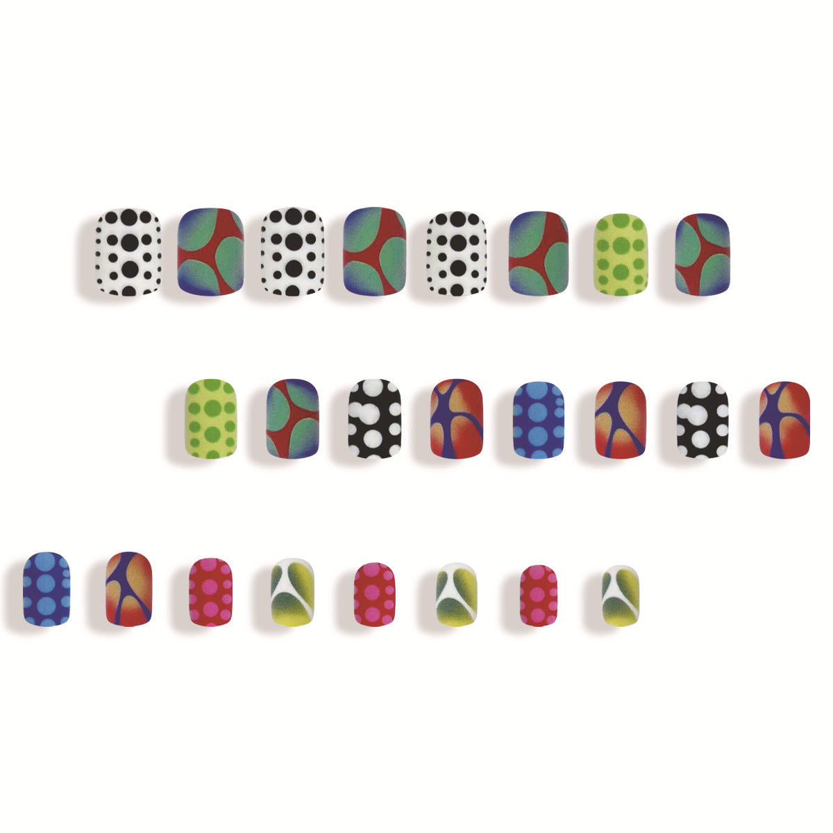 Dopamine Blush Scratch Multi-Color Polka Dot Nails