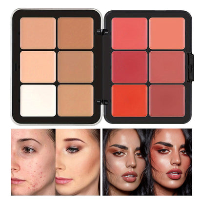 New Fashion 12-Color Matte & Highlighter Palette - Compact Cheek & Concealer Kit-Homeunderwear