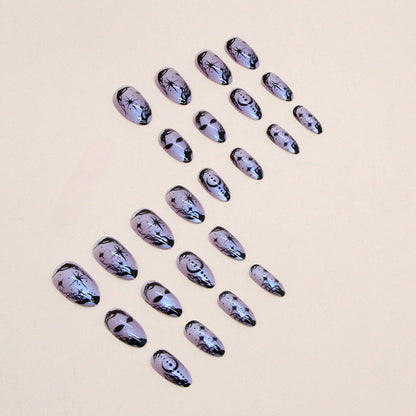 Sweet Cool Purple Aurora Halloween Nail Stickers