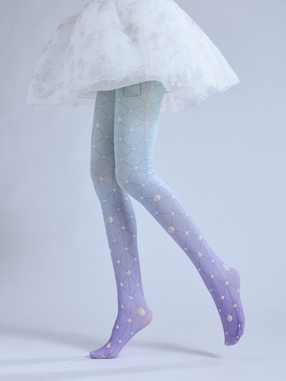Purple Gradual Change Lolita Stockings Mesh Pantyhose