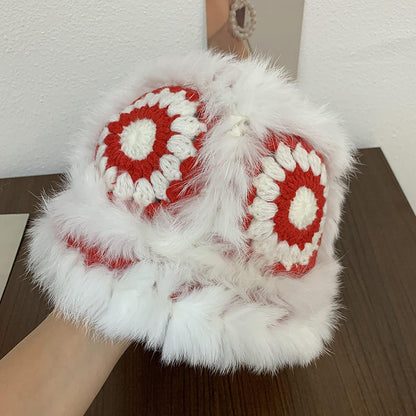 Cute Real Rabbit Fur Lion Hat - Winter Fashion