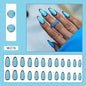 Anime-Inspired Almond Shape Light Blue Nails for Women