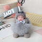 Cute Fox Fur Ball Sleepy Doll Keychain - Bag Charm