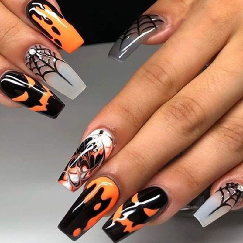 New FashionHalloween Bat and Ghost Face Nail Tips