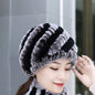 Winter Knit Real Rabbit Fur Hat - Warm & Stylish