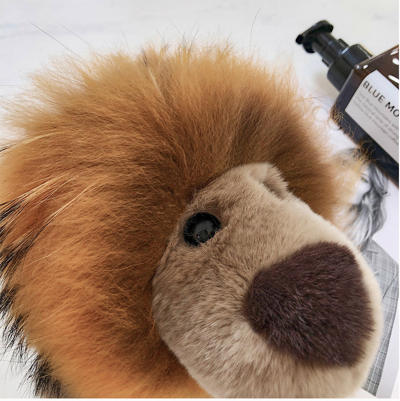 Cute Real Rabbit Fur Lion Keychain - Accessory