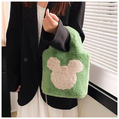 Fuzzy Mickey Mouse Crossbody Bag - Faux Fur Fashion