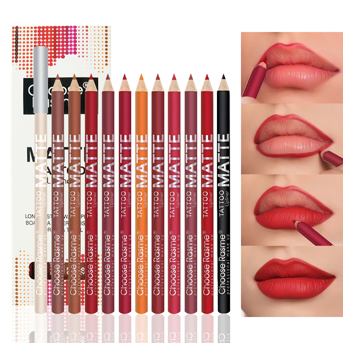 12-Piece Waterproof Matte Lip Liner Set