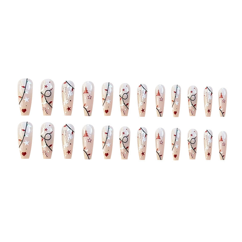 New FashionSimple Christmas Ballet Nail Tips-homeunderwear