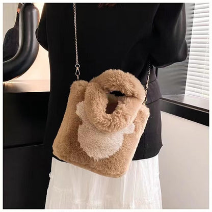 Fuzzy Faux Fur Shoulder Bag - Stylish Winter Accessory