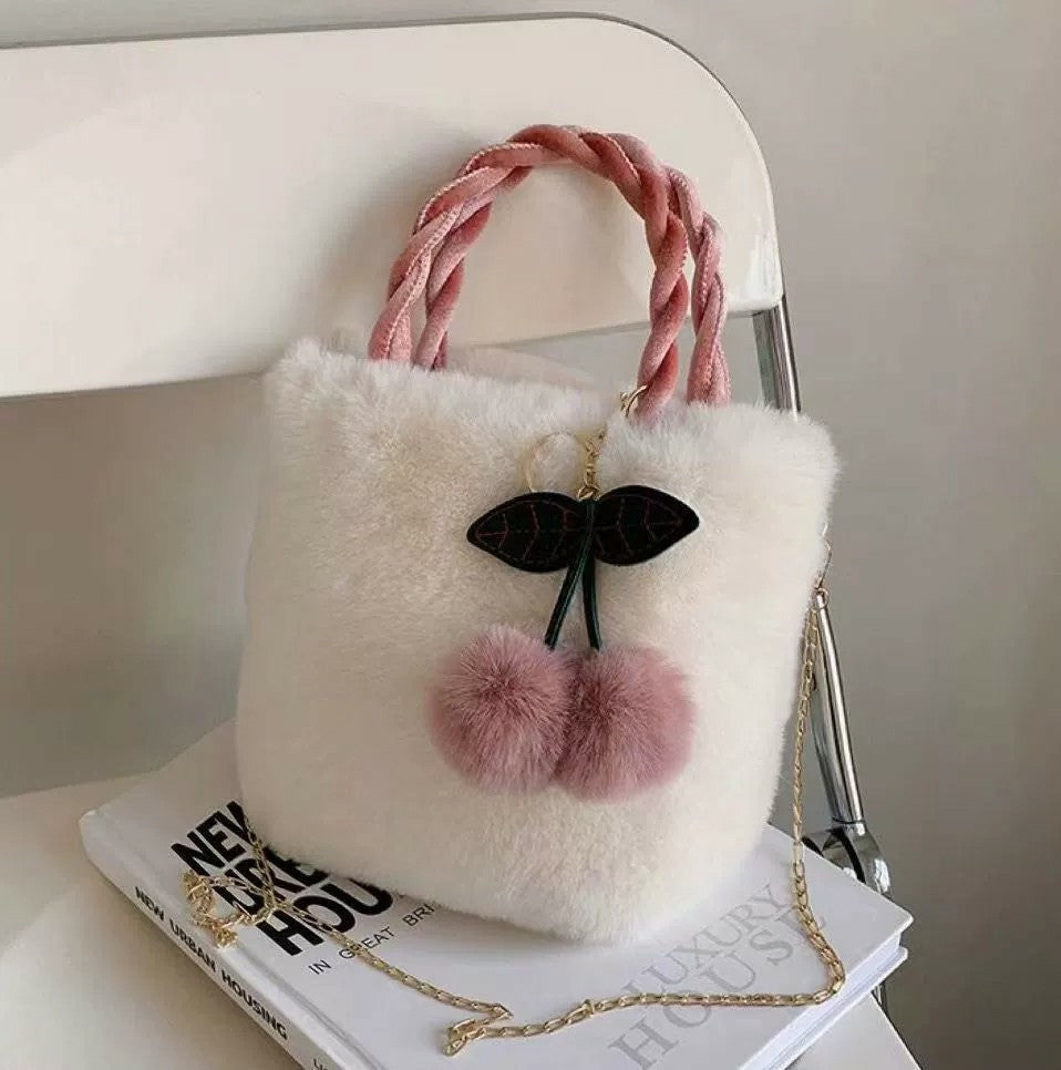 Cute Cherry Plush Handbag -  Fall Collection