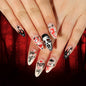 Halloween Nail Art: Black Flames, Spiders, Heart Skulls