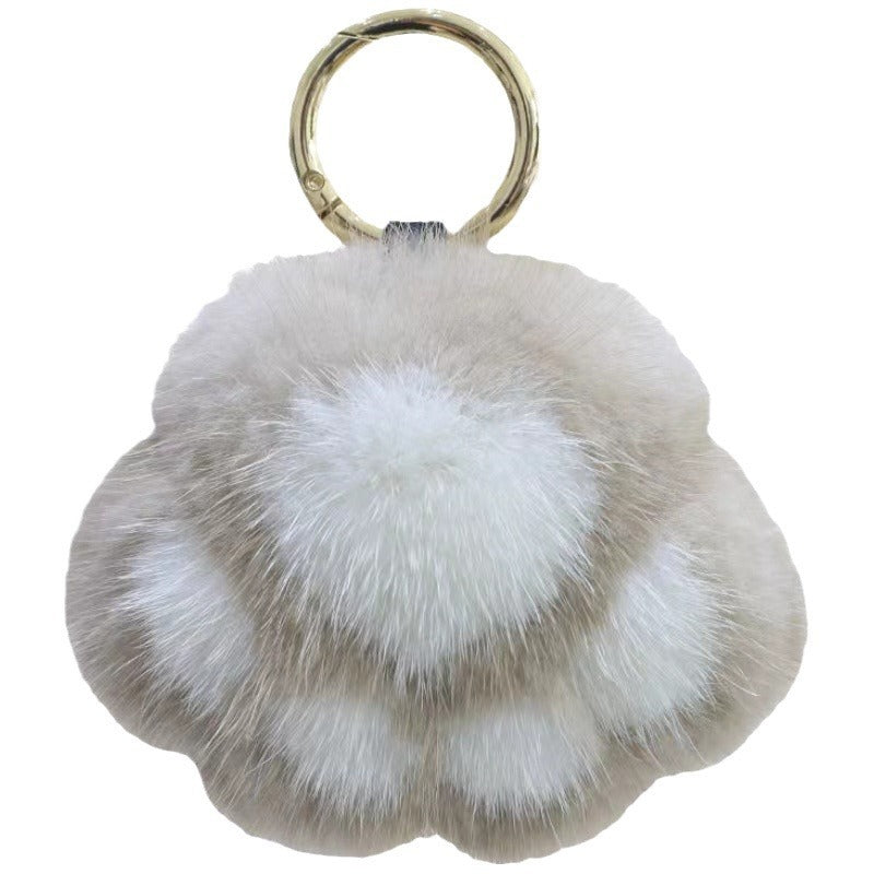 Cute Cat Paw Fluffy Charm - Keychain & Bag Accessory