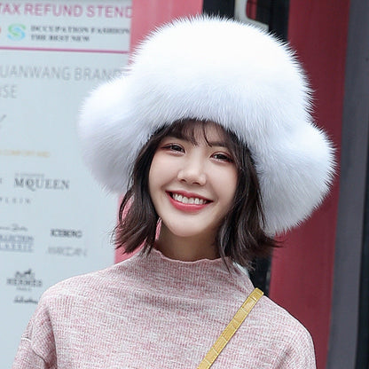 Warm Fox Fur Ear Flap Hat - Winter Accessory