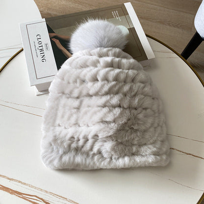 Winter Real Rabbit Fur Ear Flap Hat - Stylish & Warm