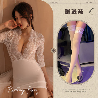 Sexy Lace Perspective Nightclub Hip Nightdress Sexy Underwear