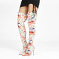 Colorful Glossy Zipper Over-the-Knee Boots-Homeunderwear