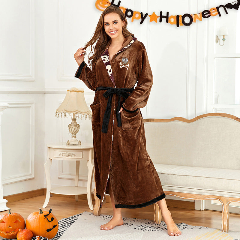 Sexy Halloween Couple Cosplay Hooded Home Robe