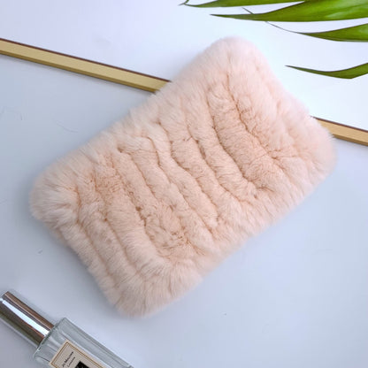 Warm Real Rabbit Fur Neck Warmer - Elastic Design