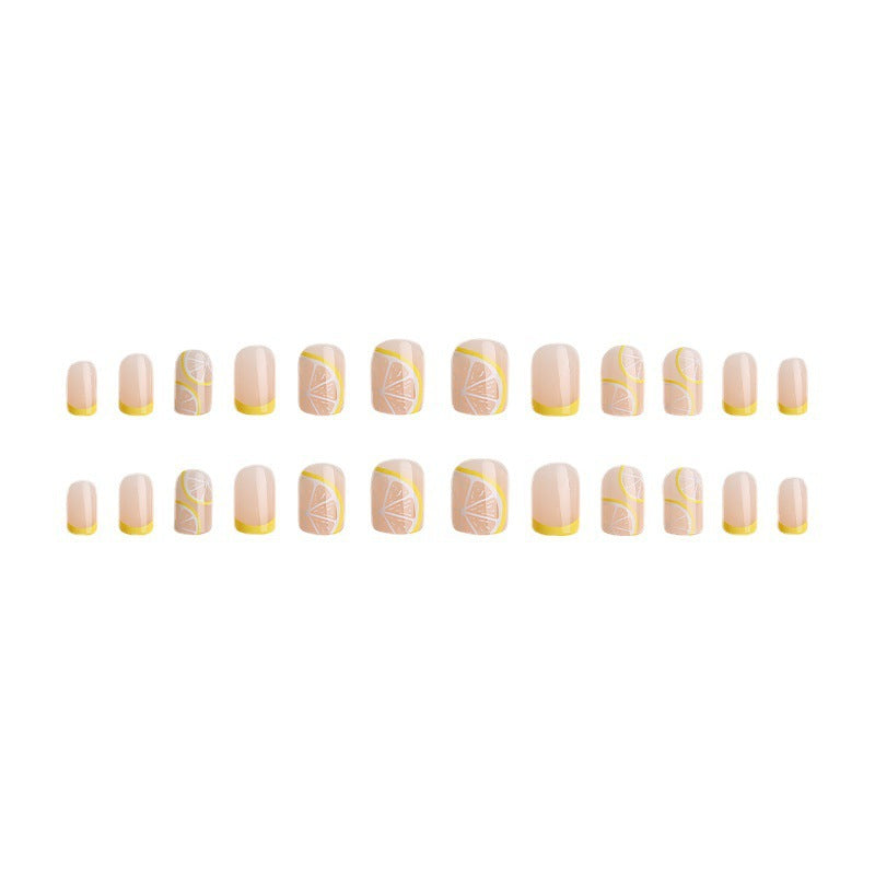 Lemonade French Tip Nails, Yellow, Removable, Whitening