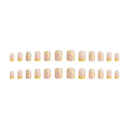 Lemonade French Tip Nails, Yellow, Removable, Whitening