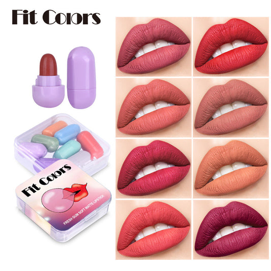 New Fashion 8-Color Mini Matte Lipstick Set for Long-Lasting Wear-Homeunderwear