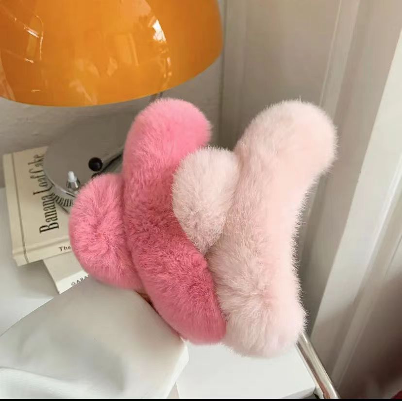 Luxury Real Rabbit Fur Hair Claw - Cute Ponytail Holder