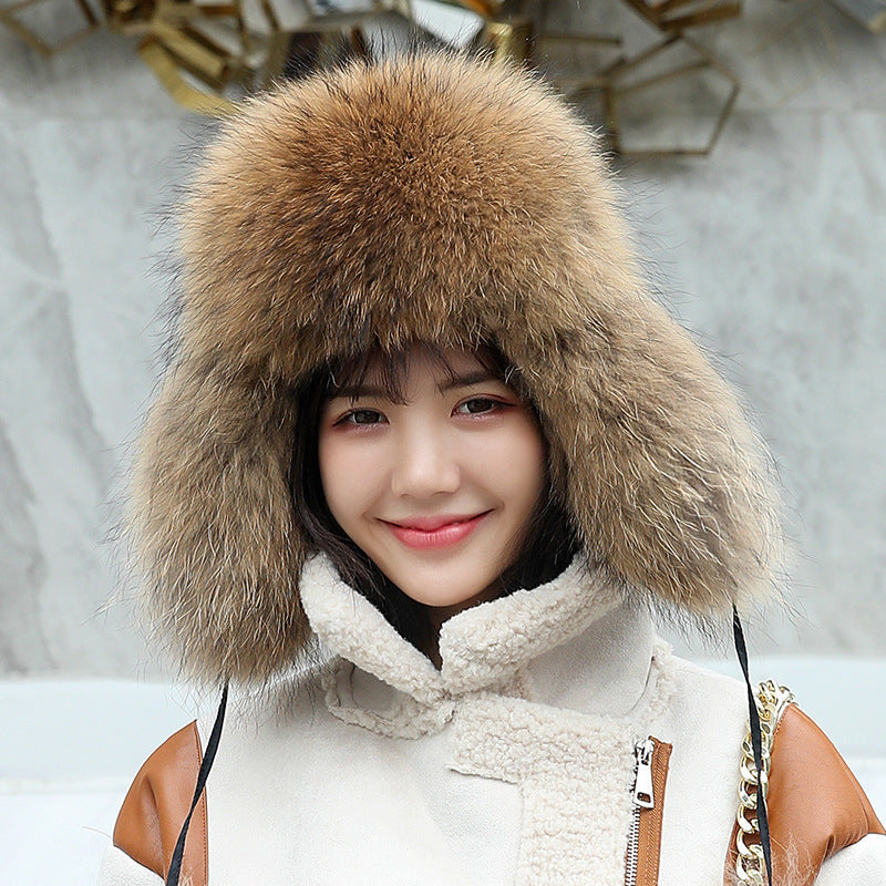 Warm Fox Fur Ear Flap Hat - Winter Accessory