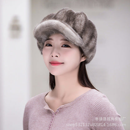 Winter Mink Fur Beret - Stylish & Warm