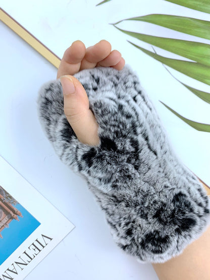 Cute Real Rabbit Fur Mittens - Warm & Stylish