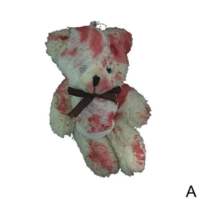 Free Shipping For 'OW!' Punk Bloody Injured Bear Bagchain Keychain