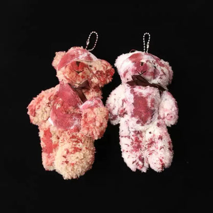 Free Shipping For 'OW!' Punk Bloody Injured Bear Bagchain Keychain