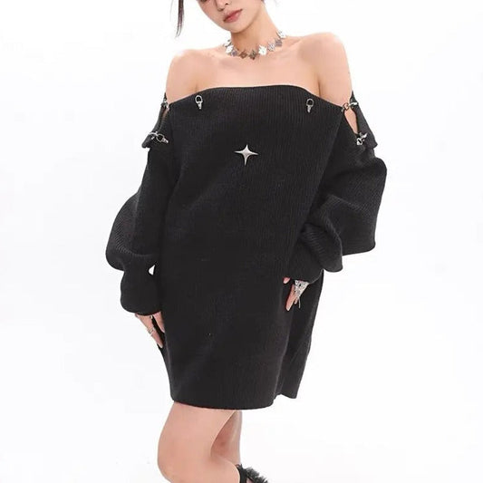 Free Shipping For 'Octans' Oversized Star Pattern Sweater