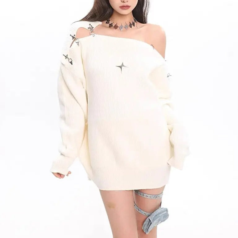 Free Shipping For 'Octans' Oversized Star Pattern Sweater