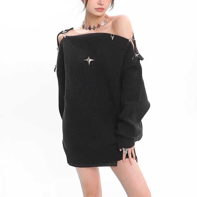 Free Shipping For 'Octans' Oversized Star Pattern Sweater