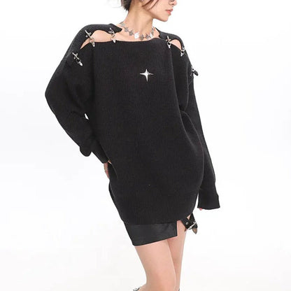 Free Shipping For 'Octans' Oversized Star Pattern Sweater