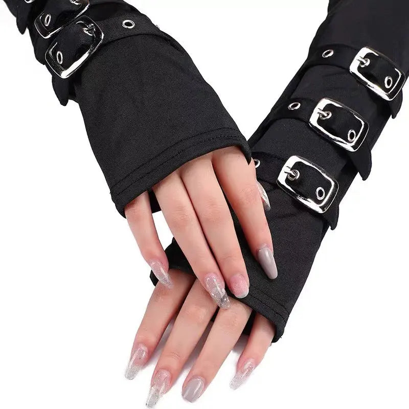 Free Shipping For 'Off Trail' Goth Grunge Buckle Gloves