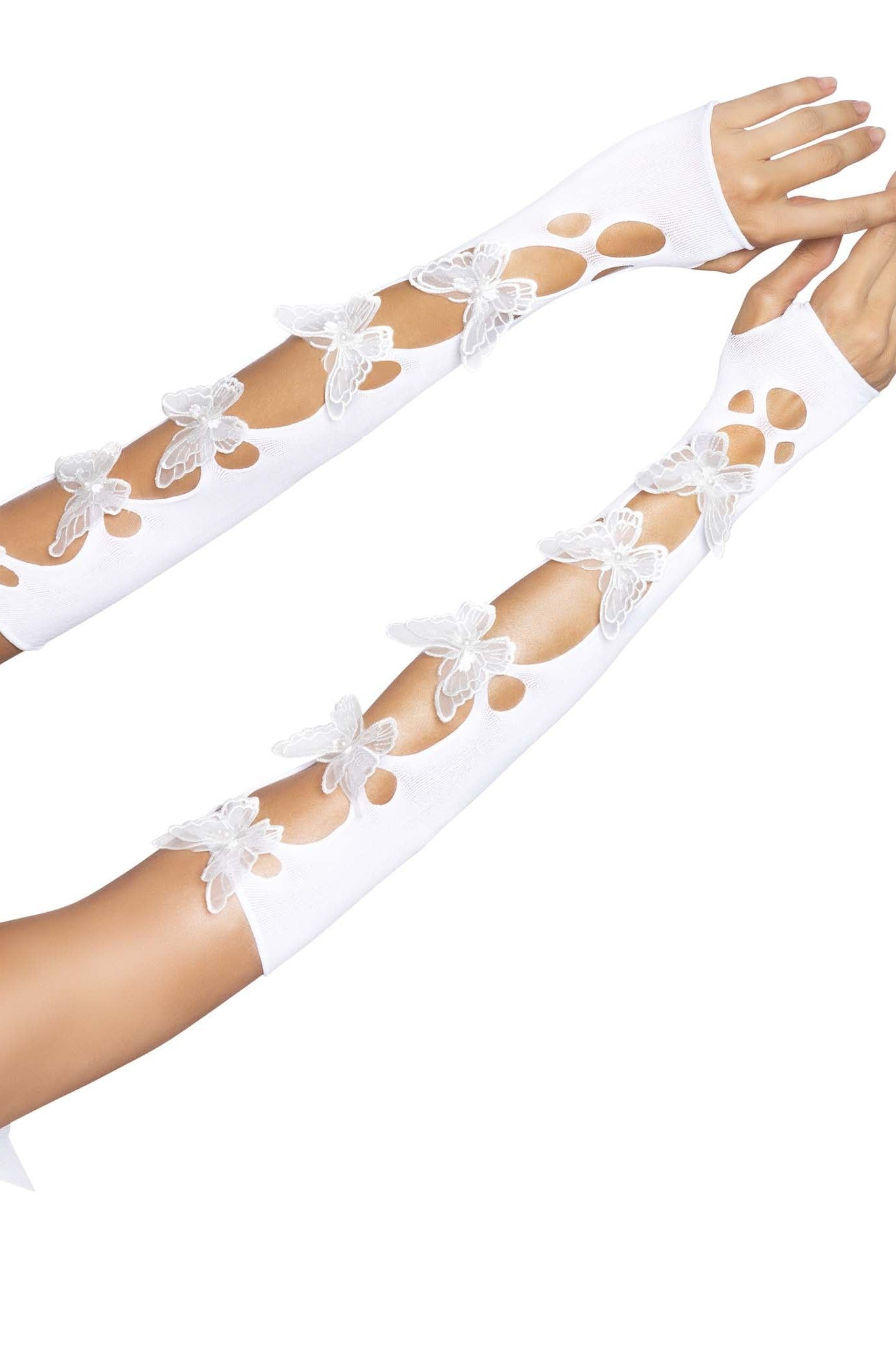 Free Shipping For Opaque Net Butterfly Cut Out Arm Warmers