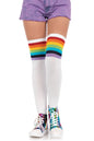 Free Shipping For Over The Rainbow Opaque Thigh High Stockings