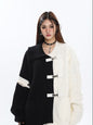 Free Shipping For 'MonoPanda' Black & White Patchwork Sweater Outwear