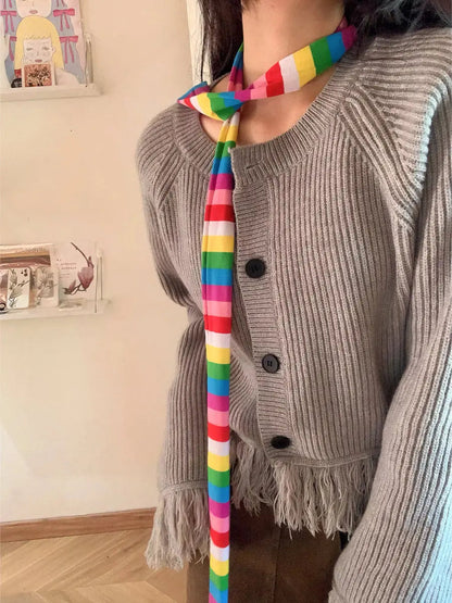 Free Shipping For 'Pastel Shades' Y2K Harajuku Stripe Scarf