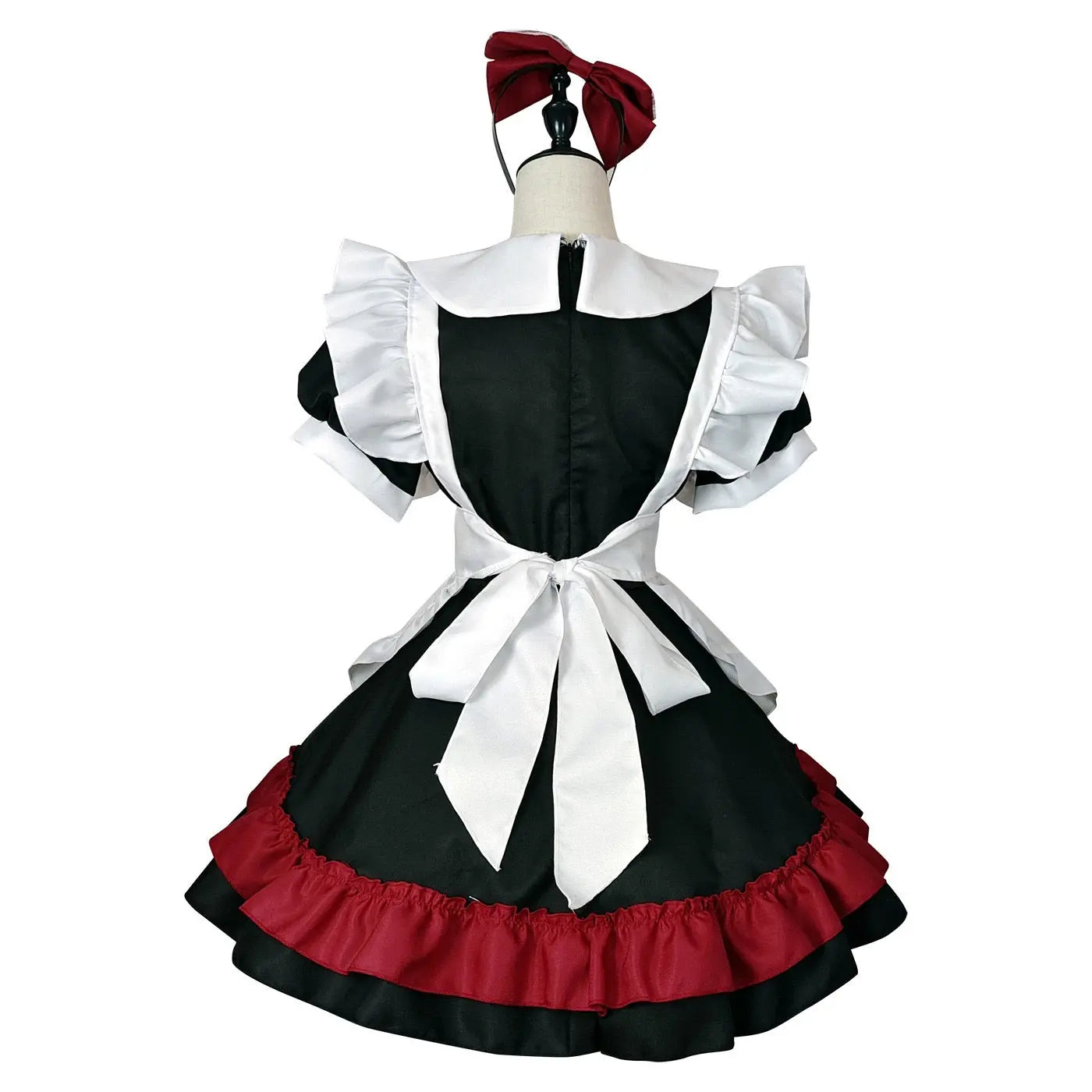 Free Shipping For 'Pawcess' Kawaii Goth Red Bow-tie Maid Dress