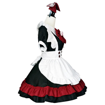 Free Shipping For 'Pawcess' Kawaii Goth Red Bow-tie Maid Dress