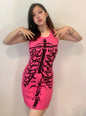 Free Shipping For 'Pink Body' Y2k Skeleton Body T-shirt Dress