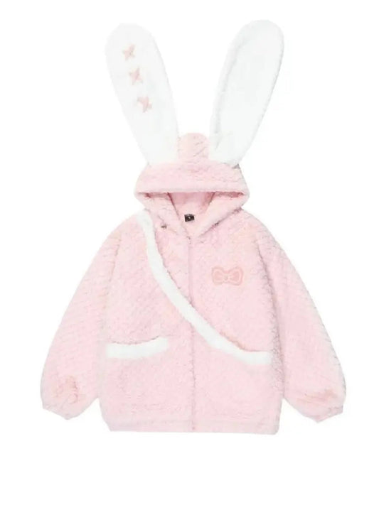 Free Shipping For Crush Big Rabbit Ears Plush Cotton Coat